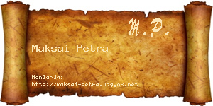 Maksai Petra névjegykártya